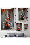 Çello Çalan Kadın Duvar Örtüsü - Halısı-6167