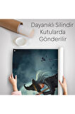 Süpürge İle Uçan Cadı ve Kabağı Cadılar Bayramı Helloven Duvar Örtüsü - Halısı -6175
