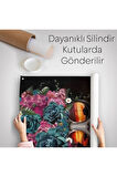 Renkli Çiçekler İle Güzel Kadın Dekoratif Duvar Örtüsü - Halısı -6188