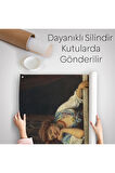 Çiçekli Balkonda Sevgilisini Bekleyen Güzel Kadın Duvar Örtüsü - Halısı-6205