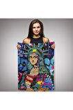 Mona Lisa Grafitti Pop Art Duvar Örtüsü - Halısı -6216