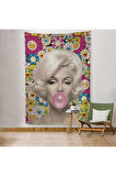 Marilyn Monroe Pembe Balon Duvar Örtüsü - Halısı-621