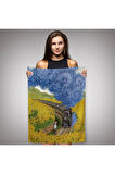 Vincent van Gogh'un Renkli Tasviri Duvar Örtüsü - Halısı-6224