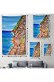 İtalya La Bella Positano Amalfi Sahili Duvar Örtüsü - Halısı-6237