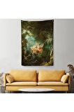 Jean-Honore Fragonard Salıncağın Mutlu Anları Duvar Örtüsü - Halısı-6253