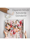 Renkli Çiçek Desenli Dekoratif Duvar Örtüsü - Halısı-6282