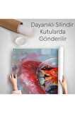 Kırmızı Rujlu Dudak Balon Içerisinde Turuncu Japon Balığı Duvar Örtüsü - Halısı-6293
