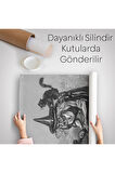 Süpürge Ile Uçan Yaşlı Cadı Ve Kedisi Cadılar Bayramı Hediyesi Hellowen Duvar Örtüsü Halısı 6304