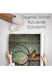 Gece Orman'daki Geyik Duvar Örtüsü - Halısı-6309
