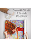 Salıncaktaki Kırmızı Elbiseli Kız Duvar Örtüsü - Halısı-6317