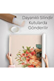 Kokoş Çıta, Çiçek Taçlı Sosyetik Çita Duvar Örtüsü - Halısı-6322