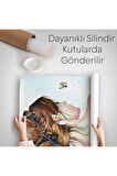 Kelebek Detaylı Güzel Kadın Duvar Örtüsü - Halısı-6330