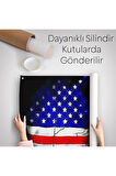 Amerika Bayrağı ve Kurukafa Dekoratif Duvar Örtüsü-Halısı-6356