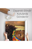Afro Amerikalı Güzel Kadın Duvar Örtüsü-Halısı-6371
