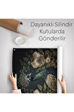 Çiçekler İçindeki Tavuz Kuşu Duvar Örtüsü-Halısı-6491