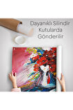 Vazo İçindeki Çiçekler Yağlıboya Görünüm DekoratiF Duvar Örtüsü-Halısı-6520