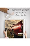 Kırmızı Klasik Araba Duvar Örtüsü-Halısı-6597