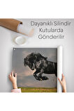 Şaha Kalkmış Siyah At Duvar Örtüsü-Halısı-6620