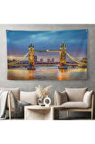 Londra Köprüsü Gece Manzara Duvar Örtüsü-Halısı-6638