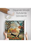 Cadı ve Kedisi Cadılar Bayramı Helloven Duvar Örtüsü-Halısı -6648