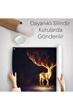 Sürreal Sarı Geyik Duvar Örtüsü-Halısı-6649