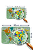 Harita Sepeti Eğitici Ülke ve Başkent Okyanus Detaylı Atlası Dünya Haritası Duvar Sticker 3835