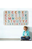 Desenli Renkli Eğitici Türkçe Alfabe ve Sayı, Çocuk Odası, Anaokulu Duvar Stickeri-3900