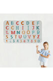 Desenli Renkli Eğitici Türkçe Alfabe ve Sayı, Çocuk Odası, Anaokulu Duvar Stickeri-3900
