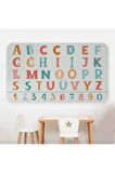 Desenli Renkli Eğitici Türkçe Alfabe ve Sayı, Çocuk Odası, Anaokulu Duvar Stickeri-3900