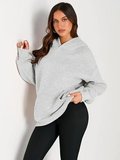 Gri Kapşonlu Model Oversize Kalıp Regular UNİSEX Sweatshirt