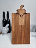 HBS Art Design Ahşap Kayın Yaprak Saplı Kesim Tahtası