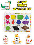 4 Lü Set Ahşap Eğitici Öğretici Oyuncak Puzzle Yapboz Söktak +2 Yaş Harfler-Sayılar