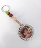 Resimlikli Renkli Ahşap Boncuklu Taşlı Anahtarlık Çanta Süsü