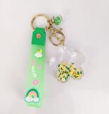 İçi Sulu Yıldızlı Yüzen Çiçekli Anahtarlık Çanta Süsü Oyuncak 12433