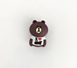 Ayı Figür Terlik Ayakkabı Süsü Silikon Kız Erkek Aksesuar 1 Adet Hediye  