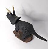 Triceratops Dinazor Hayvan Biblo Heykel Ev Ofis Dekorasyon 3D Görünümlü 