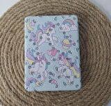 Ayna Unicorn Tek Boynuzlu At Desenli Cep Çanta Makyaj Aynası Büyüteç Desenli Dikdörtgen Ayna 13610