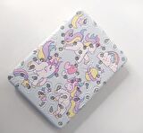 Ayna Unicorn Tek Boynuzlu At Desenli Cep Çanta Makyaj Aynası Büyüteç Desenli Dikdörtgen Ayna 13610