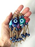 Nazar Boncuk Anahtarlık 5 Adet Kötü Göz Kovucu Nazar Hand Made Hasır Renkli Boncuklu Nazarlı Anahtarlık