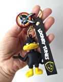 Anahtarlık Looney Tunes Duffy Duck Silikon Anahtarlık Çanta Süsü Karakter Figür Oyuncak Aksesuar Araba Süsü