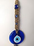 Cam Nazar Kötü Göz Kovucu Hand Made Ağaç Duvar Dekorasyonu Hasır Nazarlık Duvar Ağaç Ev Süsü