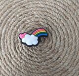 Terlik Süsü  Silikon Terlik Sandalet Tokası Sevimli Gök Kuşağı Süsü Aksesuar