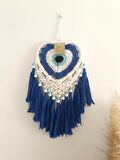 Düş Kapanı Makrome Kalpli Kapı Duvar Süsü Dreamcatcher Kuş Tüyü Rüya 