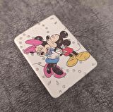 Cep Ayna Makyaj Çanta Seyehat Taşınabilir Mickey Minnie Mouse Ayna Kozmetik Büyüteç Kompakt   