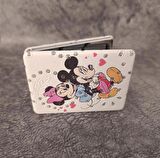 Cep Ayna Makyaj Çanta Seyehat Taşınabilir Mickey Minnie Mouse Ayna Kozmetik Büyüteç Kompakt   
