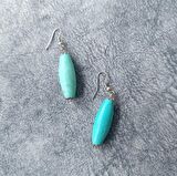 Küpe Otantik Doğal Turkuaz Taşlı Vintage Sallantılı Küpe Kadın Takı Hediye