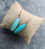 Küpe Otantik Doğal Turkuaz Taşlı Vintage Sallantılı Küpe Kadın Takı Hediye