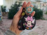 Anahtarlık Silikon Minnie Mouse Siyah Ayna Anahtarlık Çanta Süsü Karakter Figür Oyuncak 