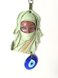 Deri Maske Vintage Deri Yüz Maskesi cam nazar kötü ruh kötü göz Heykel Sanat El Işi 