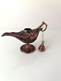 Alaaddin Sihirli Lamba Genie Lamp İbrik Biblo 9 cm Bakır Renk